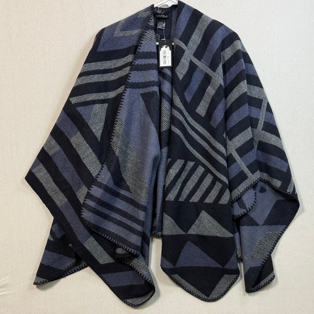 Fraas Black and Gray Geometric Cardigan